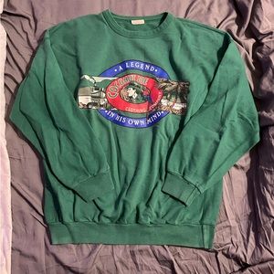 L Vintage Green Coconut Joe Crewneck Sweater